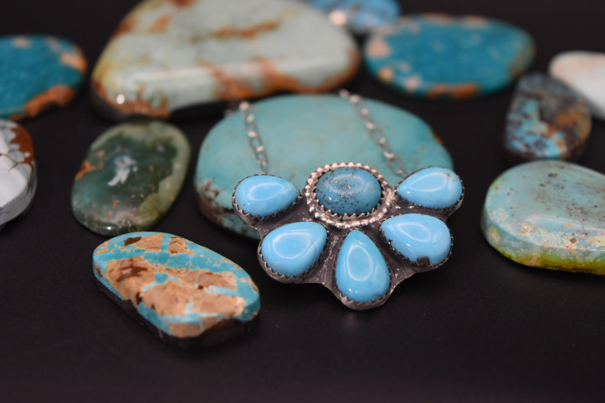 Turquoise Half Cluster Necklace