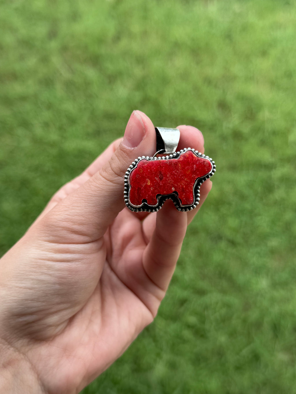 Coral Show Pig Pendant
