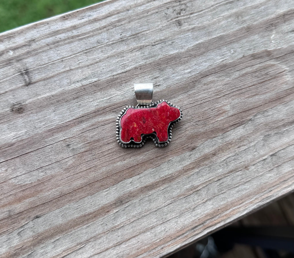 Coral Show Pig Pendant