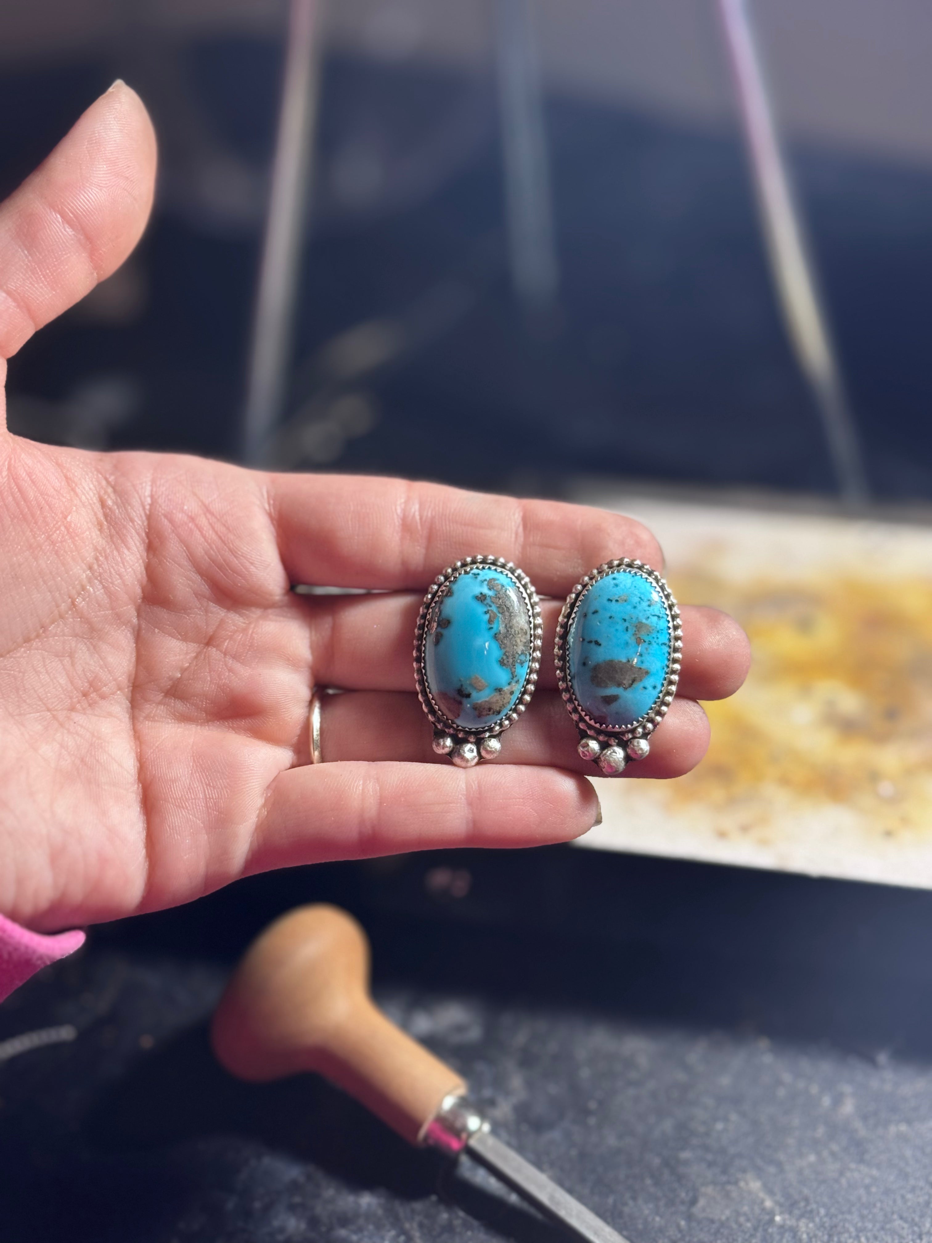 CHUNKY Turquoise Studs